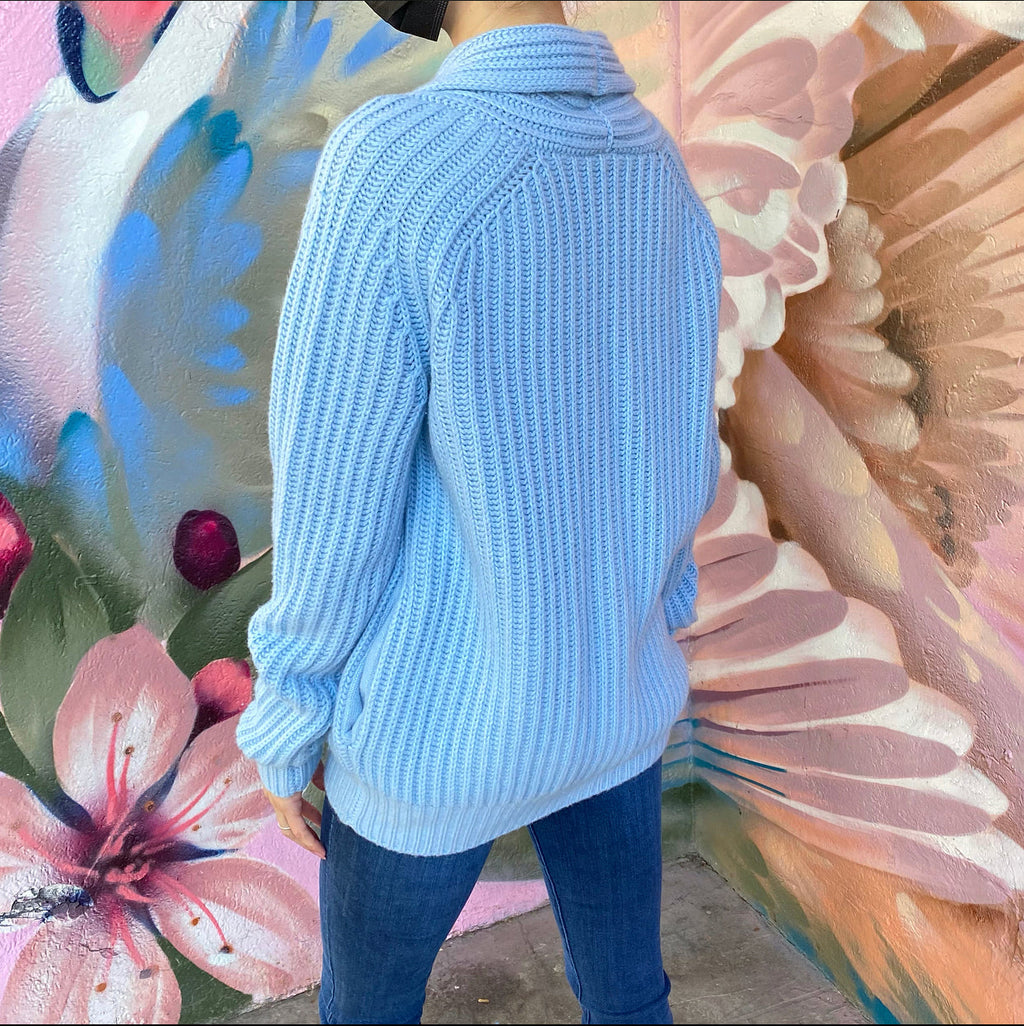 Stella McCartney Light Blue Cashmere Knit igan Sweater - FR38 (S/M)