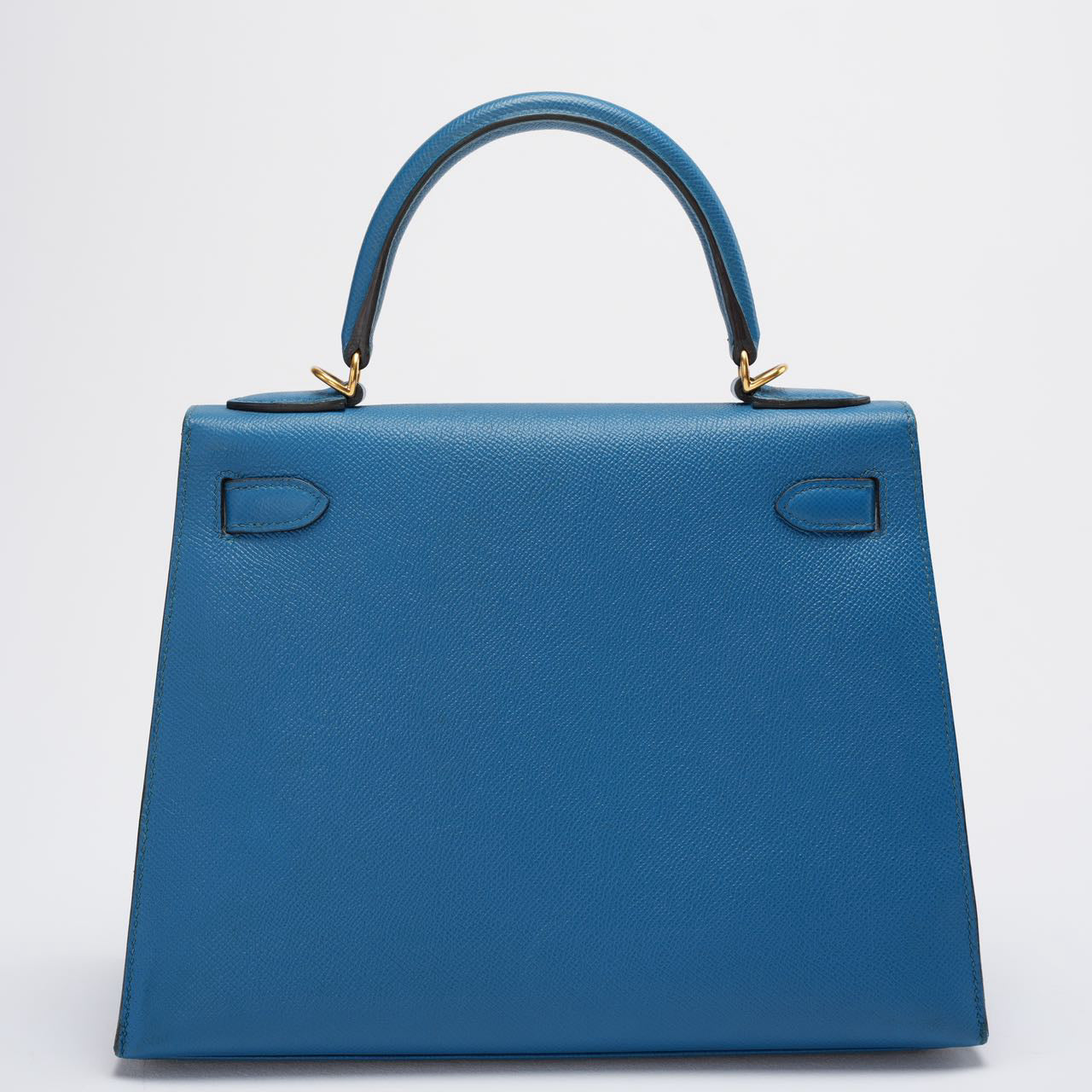 Hermes Kelly Sellier Bag 28cm In Blue Epsom Leather With Gold Hardware