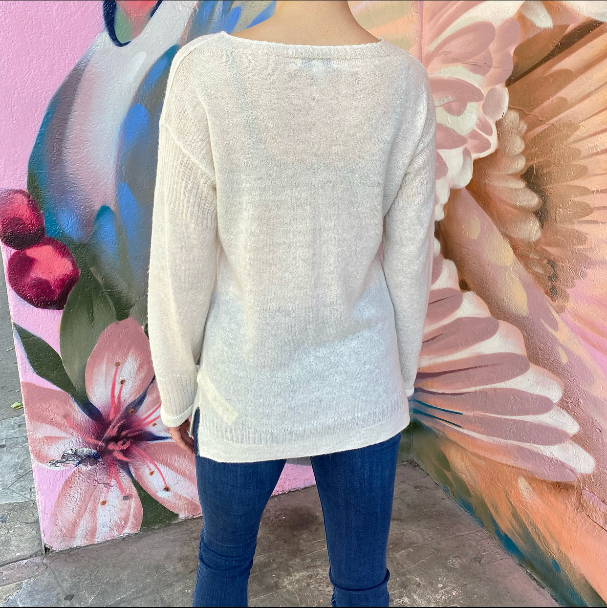 Burberry London Ivory Light Knit Long Sleeve Sweater - M
