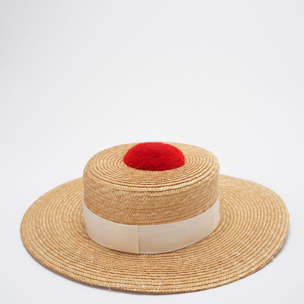 Chanel Beige Straw Summer Hat