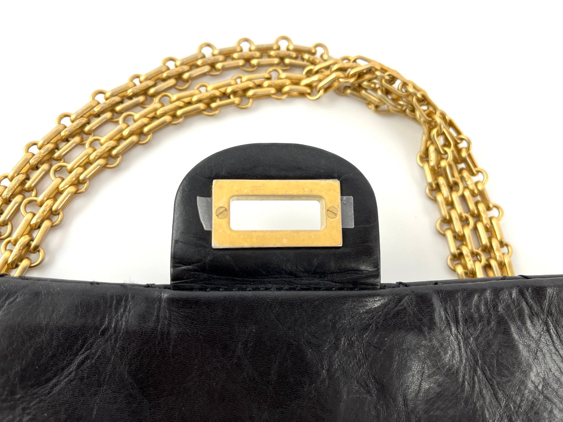 CHANEL Black 225 2005 Reissue 2.55 Leather Crossbody Bag