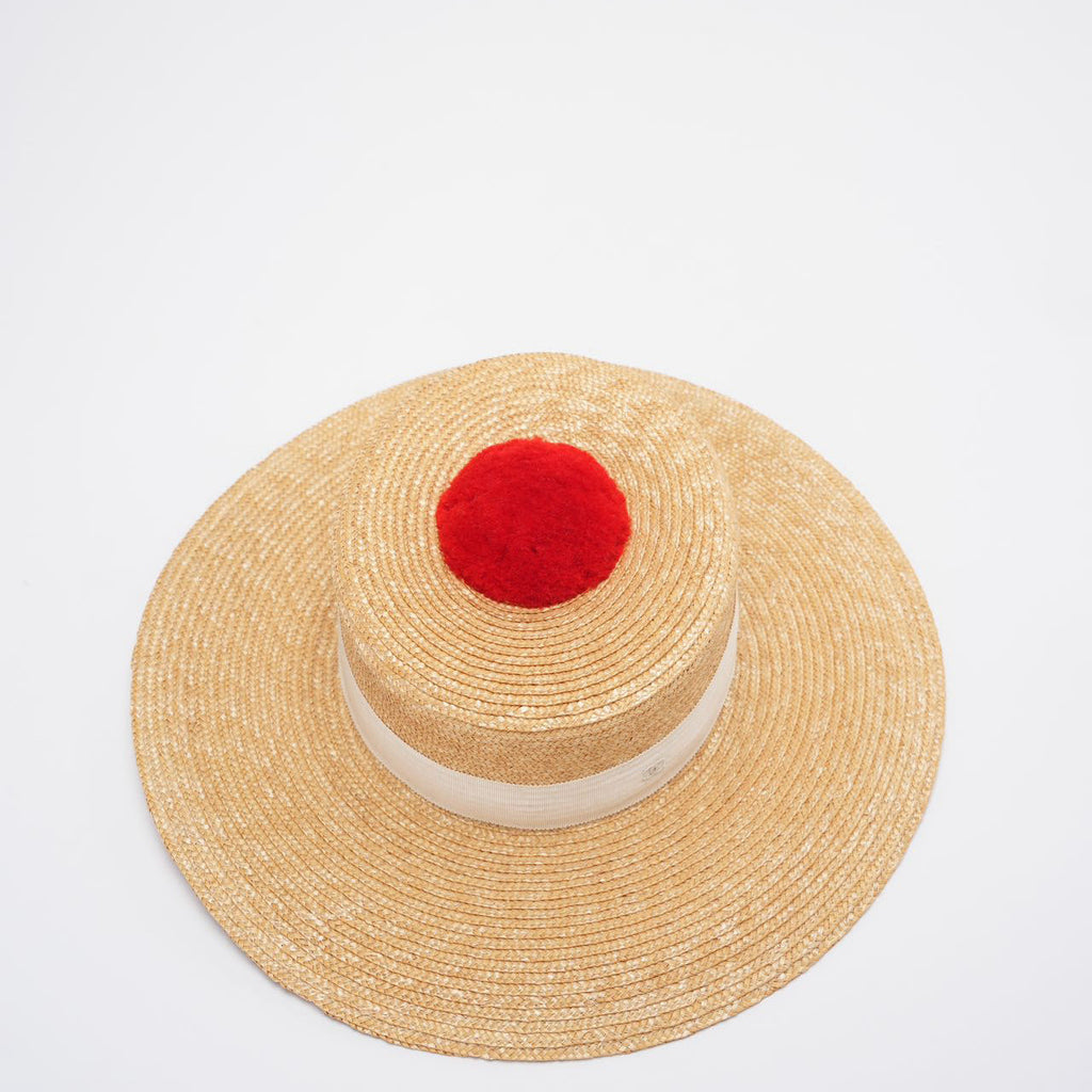 Chanel Beige Straw Summer Hat