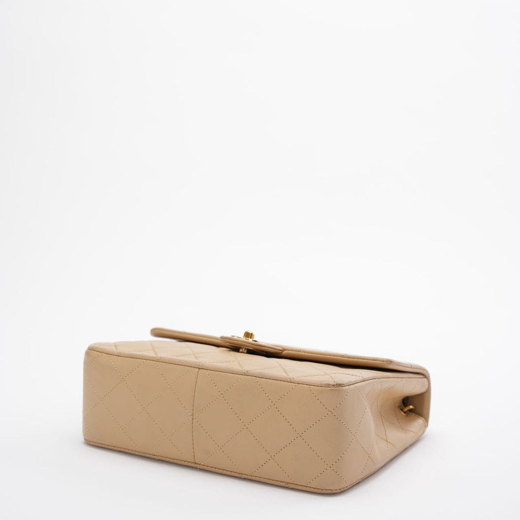 Chanel Vintage Classic Mini Square Bag Beige 24k Gold