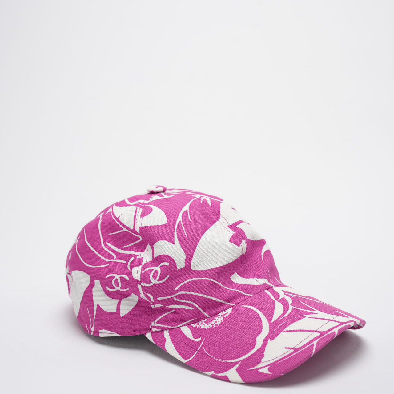 Chanel Cotton CC Cap Hat in Pink and White