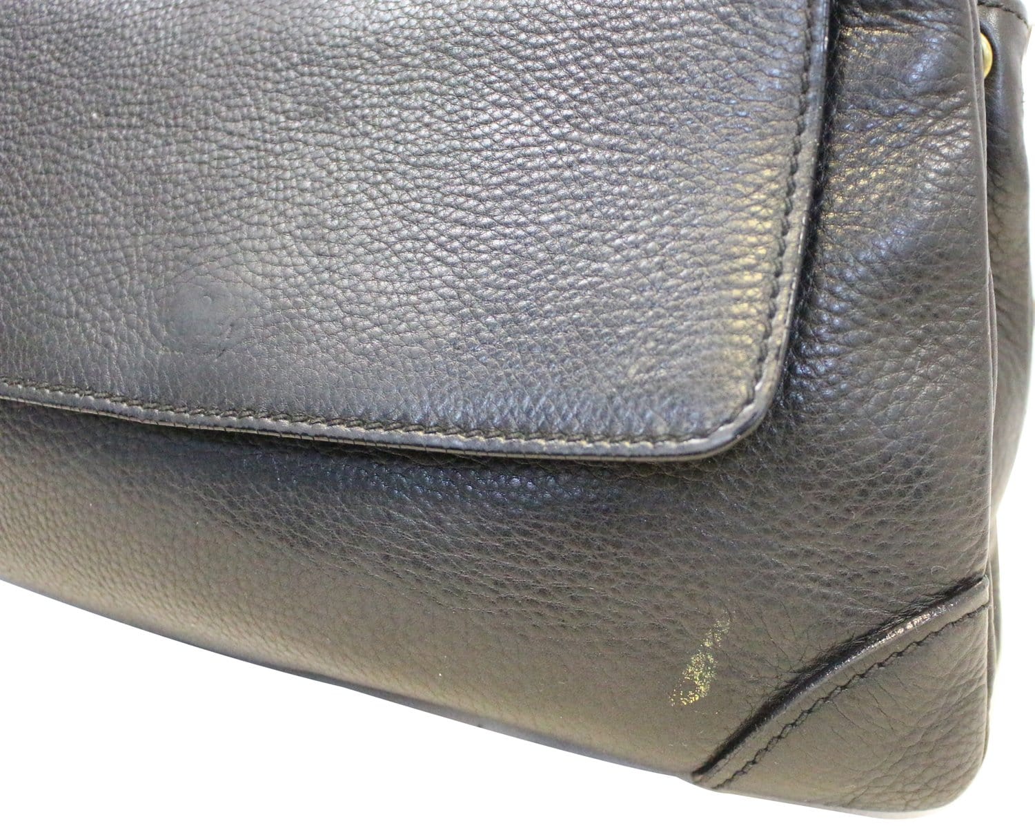 GUCCI Black Leather Lady Satchel Bag