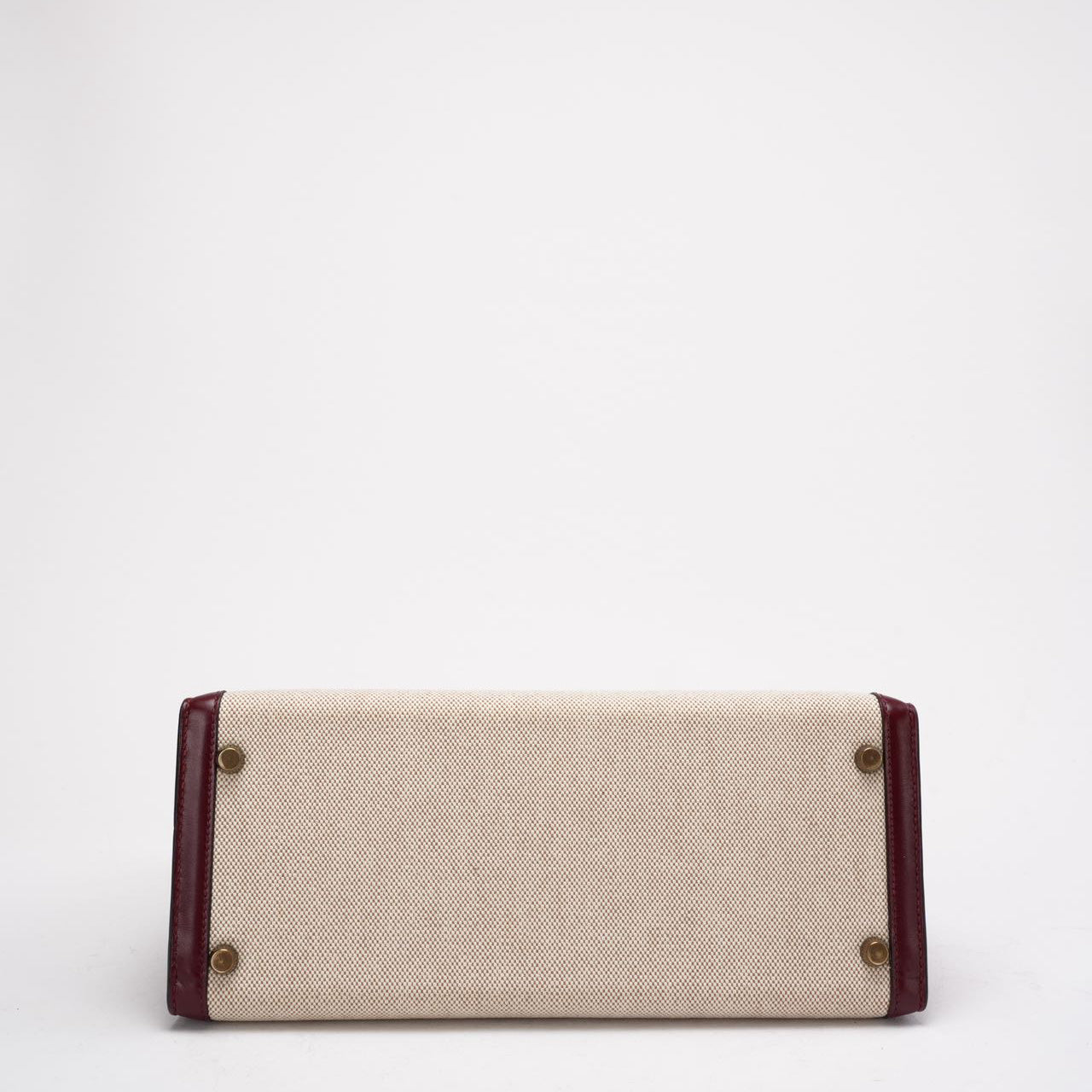 Hermes Vintage Kelly Sellier 28 Rouge Canvas Leather 1989
