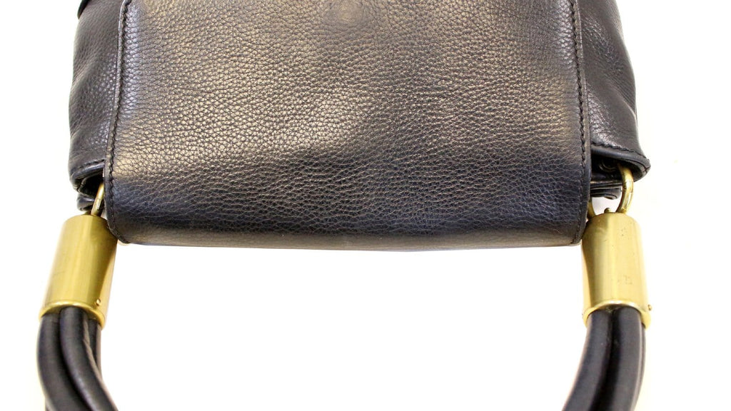 GUCCI Black Leather Lady Satchel Bag