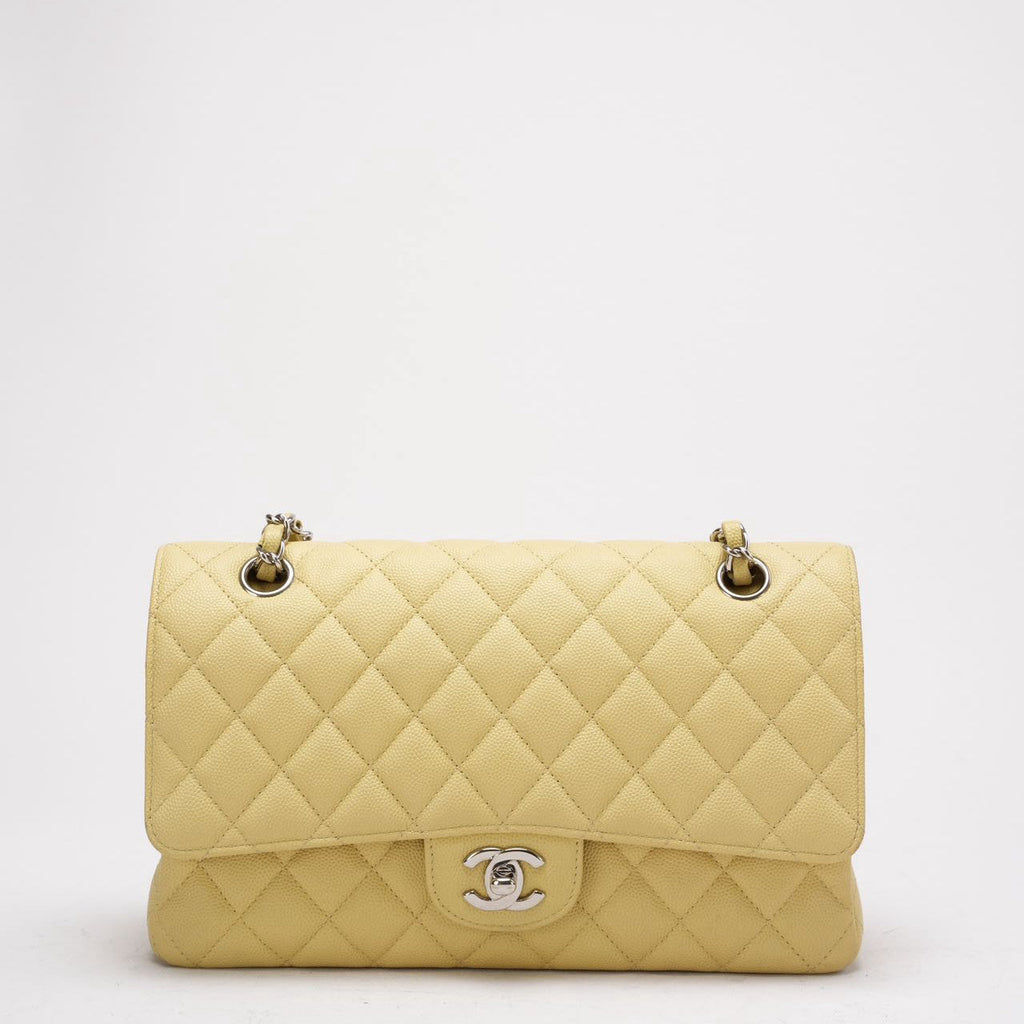 Chanel Yellow Medium Double Flap Caviar Quilted 2018