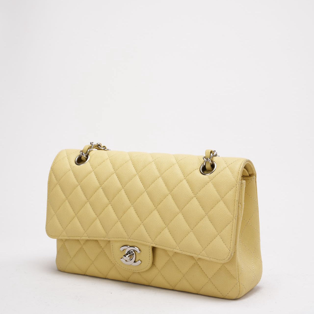 Chanel Yellow Medium Double Flap Caviar Quilted 2018
