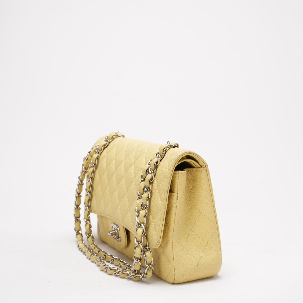 Chanel Yellow Medium Double Flap Caviar Quilted 2018