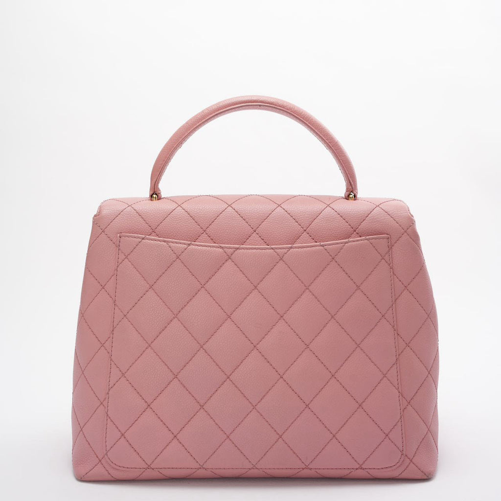 Chanel Vintage Kelly Top Handle Flap Bag Barbie Pink Caviar 2005