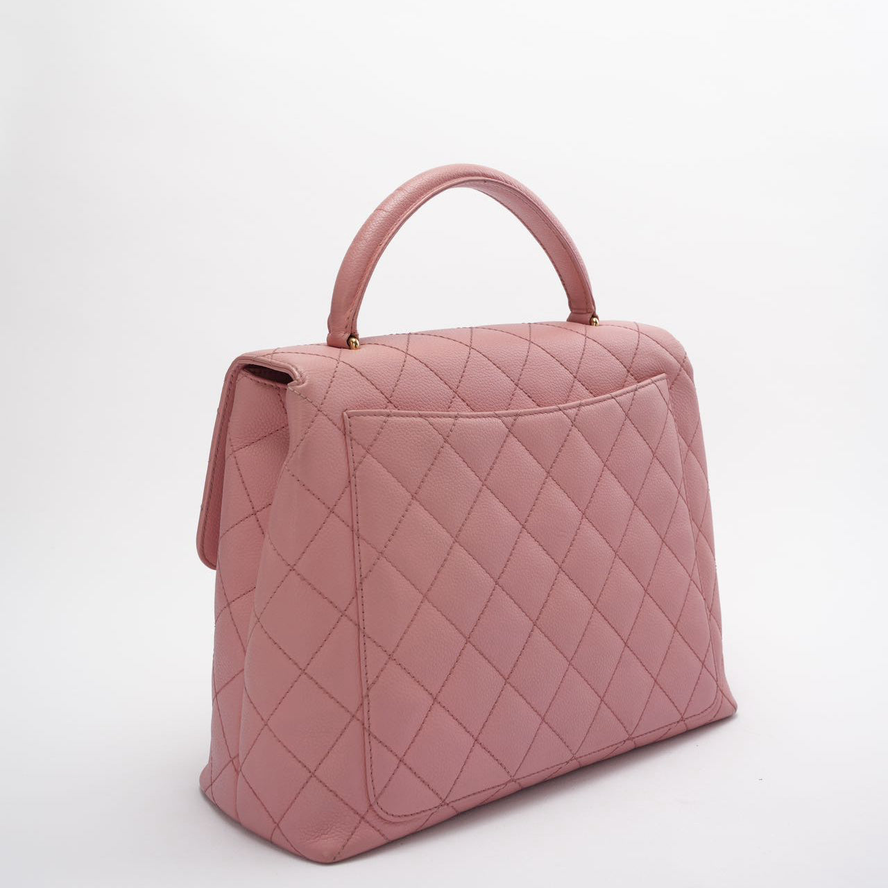 Chanel Vintage Kelly Top Handle Flap Bag Barbie Pink Caviar 2005