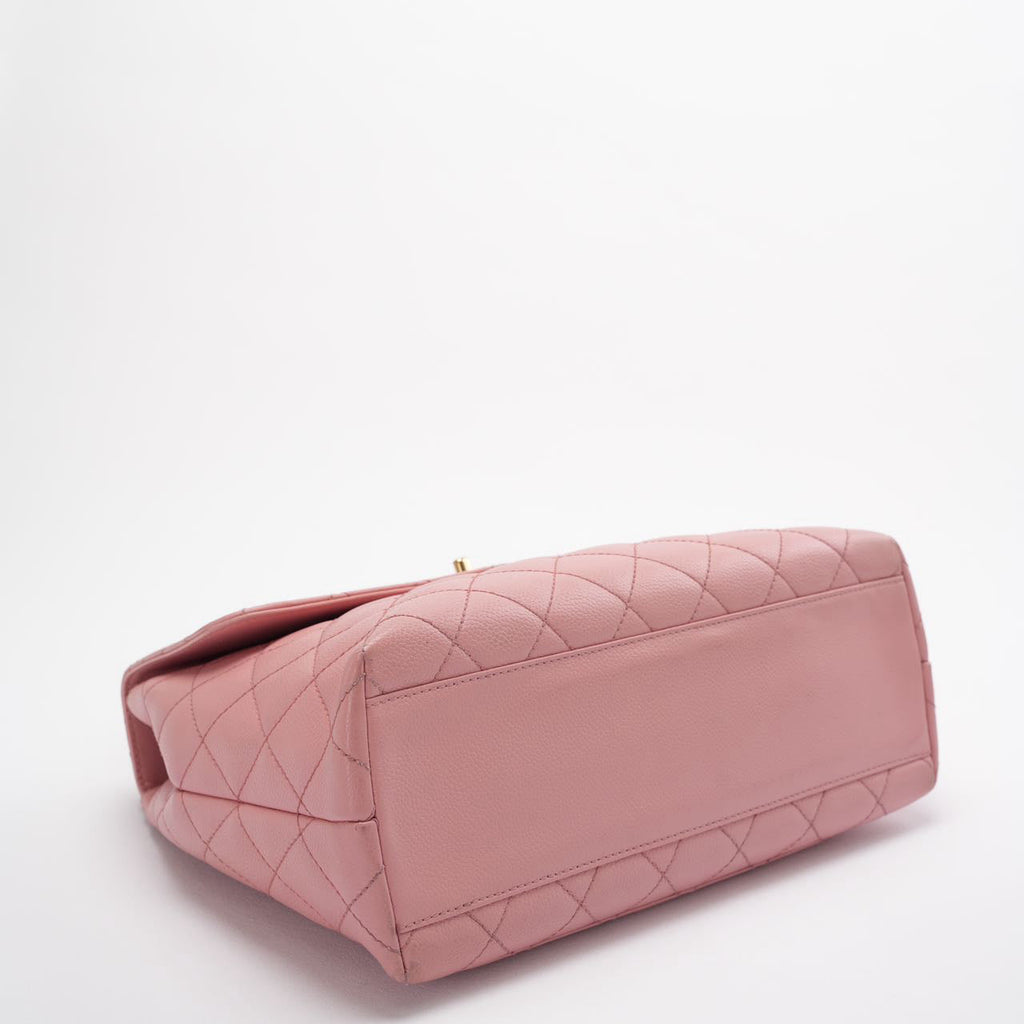 Chanel Vintage Kelly Top Handle Flap Bag Barbie Pink Caviar 2005