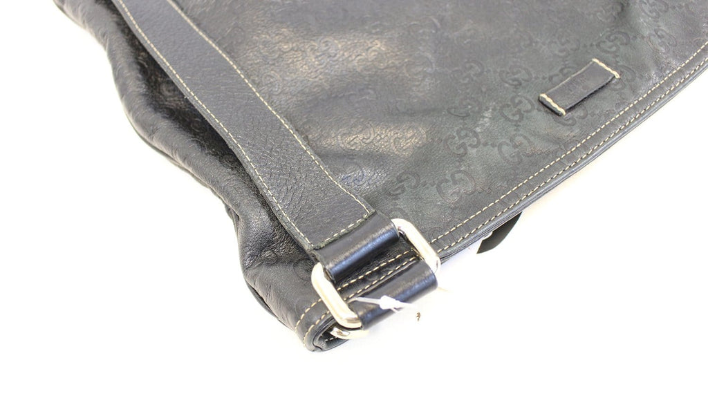 GUCCI Black Guccisima Leather Shima Crossbody Shoulder Bag 201446