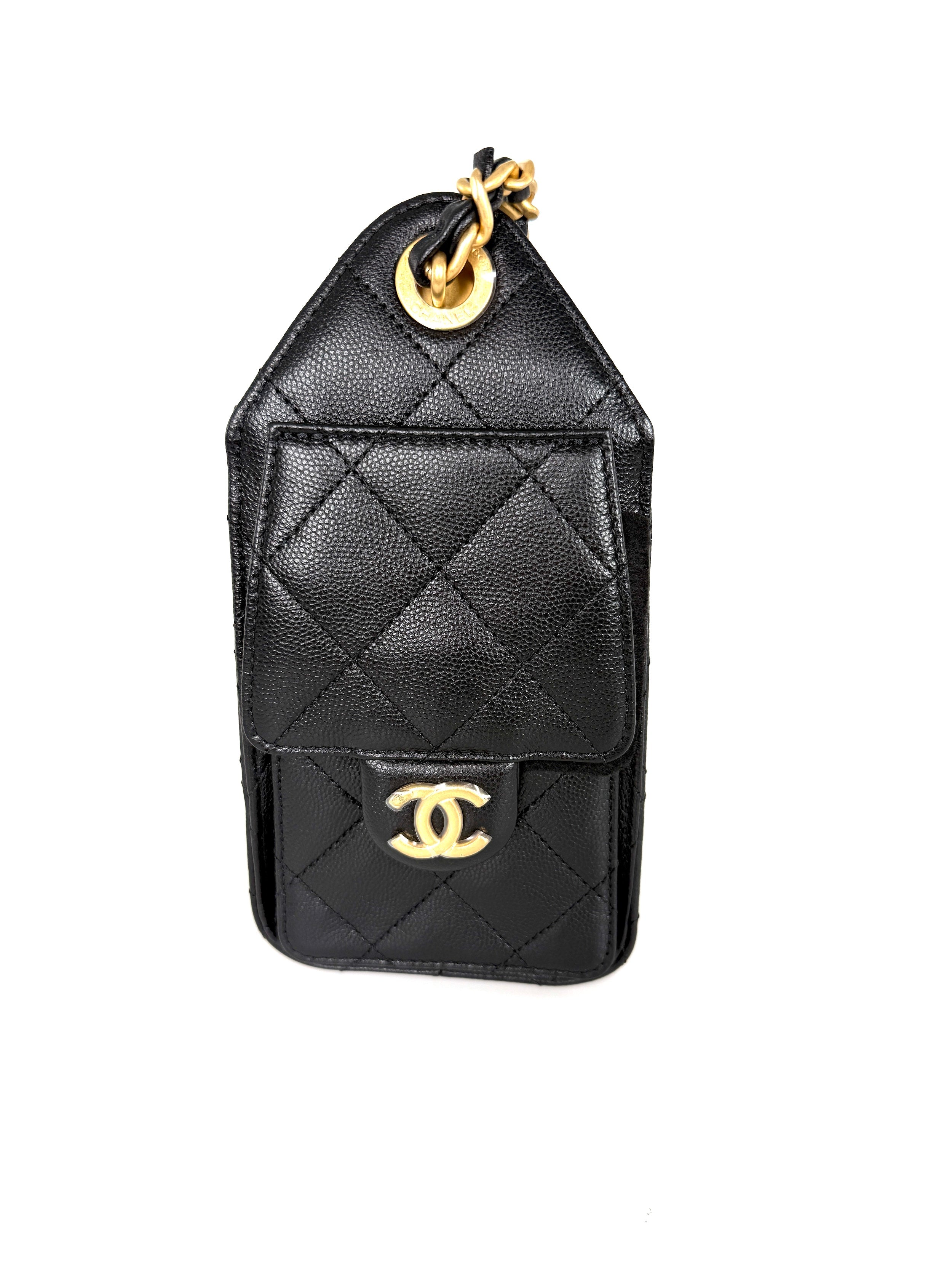 CHANEL 25 Mini Black Quilted Caviar Leather Shoulder Bag New with tag