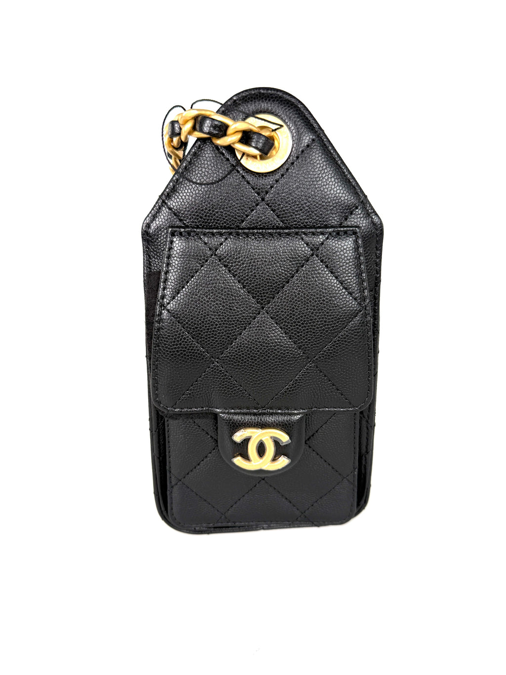 CHANEL 25 Mini Black Quilted Caviar Leather Shoulder Bag New with tag