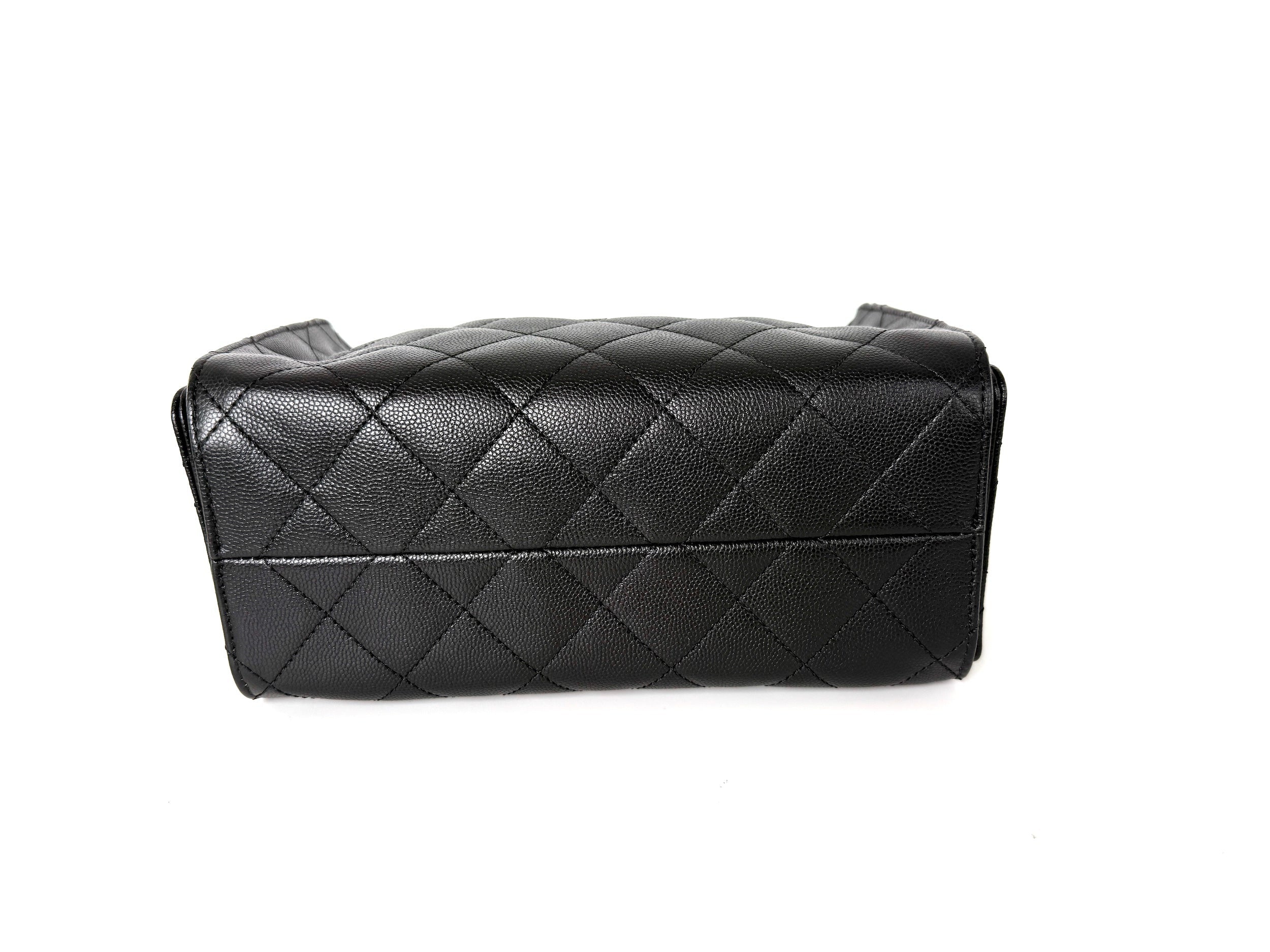 CHANEL 25 Mini Black Quilted Caviar Leather Shoulder Bag New with tag