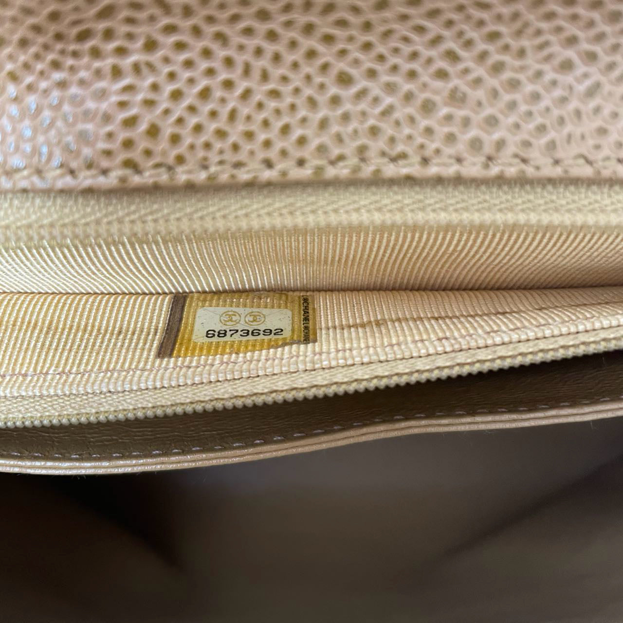 Chanel Vintage Kelly Top Handle Flap Bag Beige Caviar