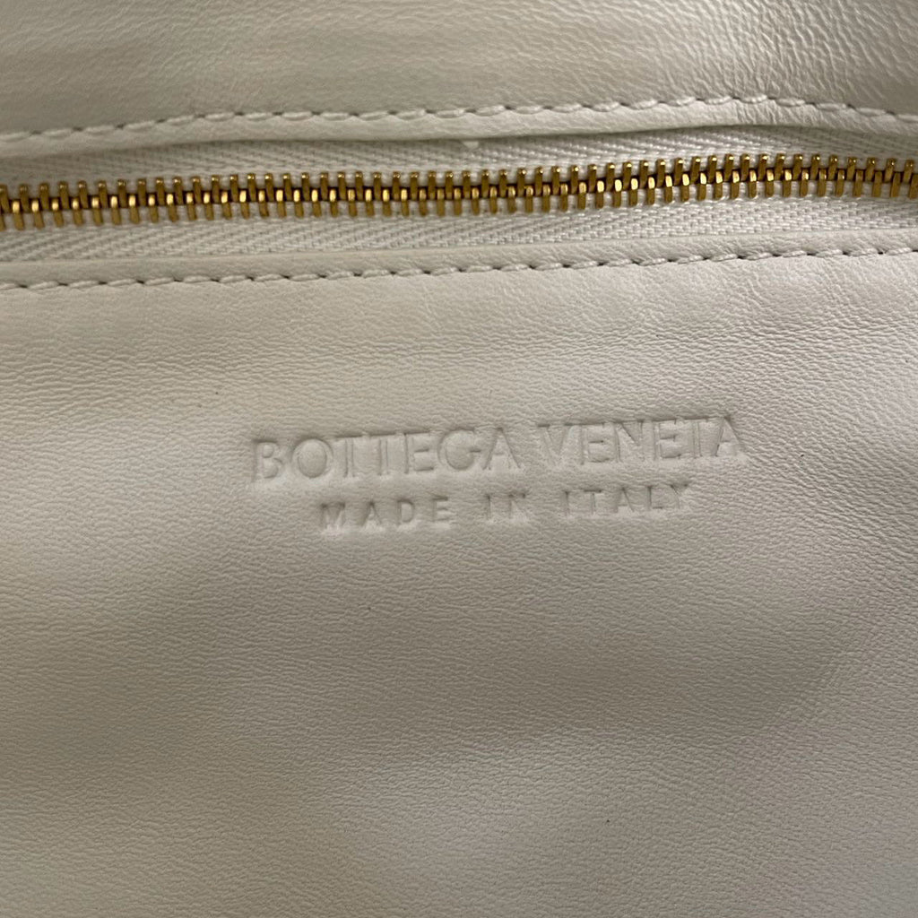 Bottega Veneta White Padded Chain Cassette Crossbody Bag Lambskin Leather