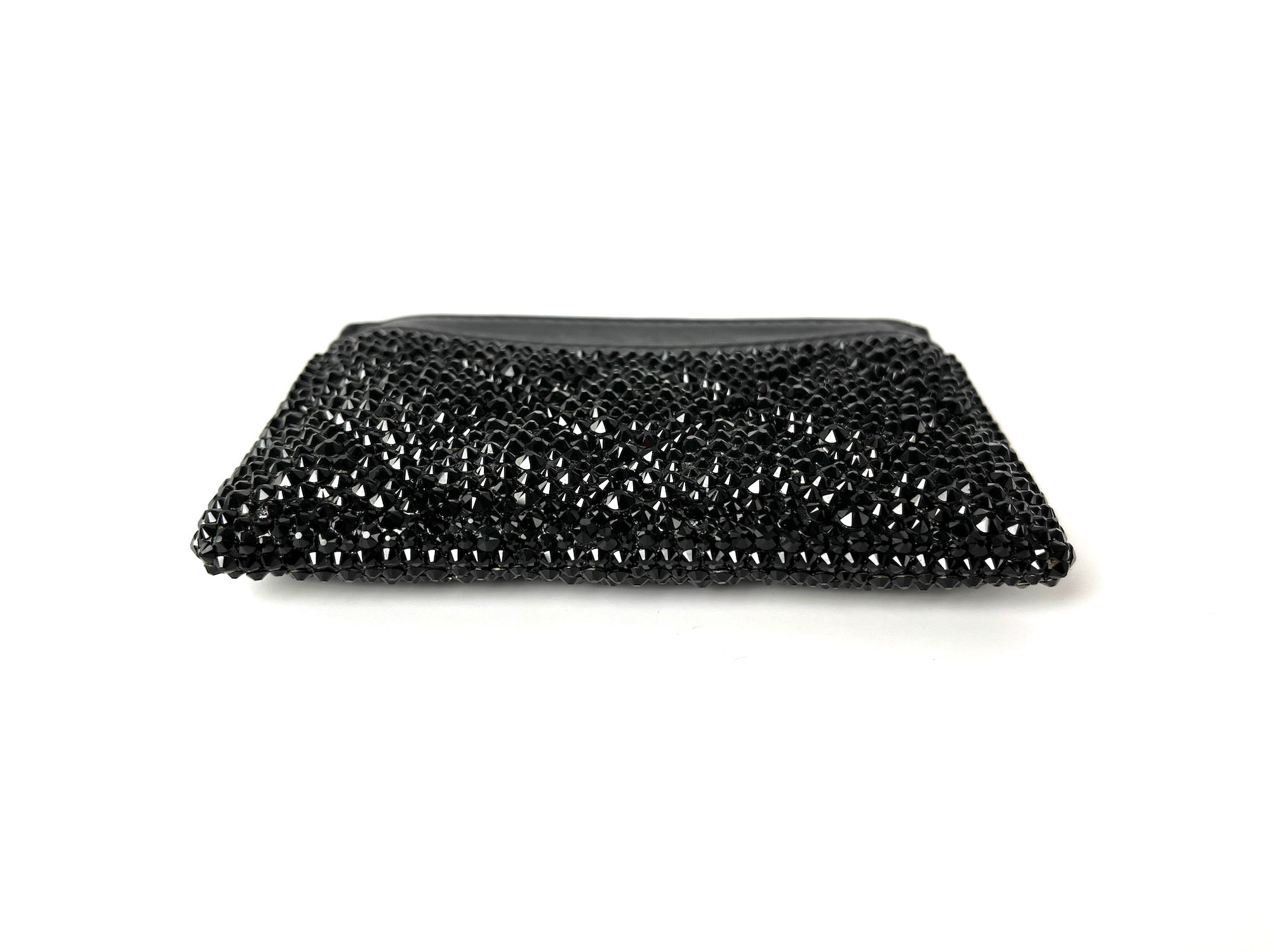 CHANEL Black Swarovski Crystal Leather  Case Wallet