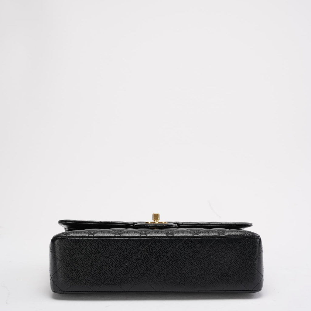 Chanel Black Medium Classic Double Flap Quilted Caviar 2016