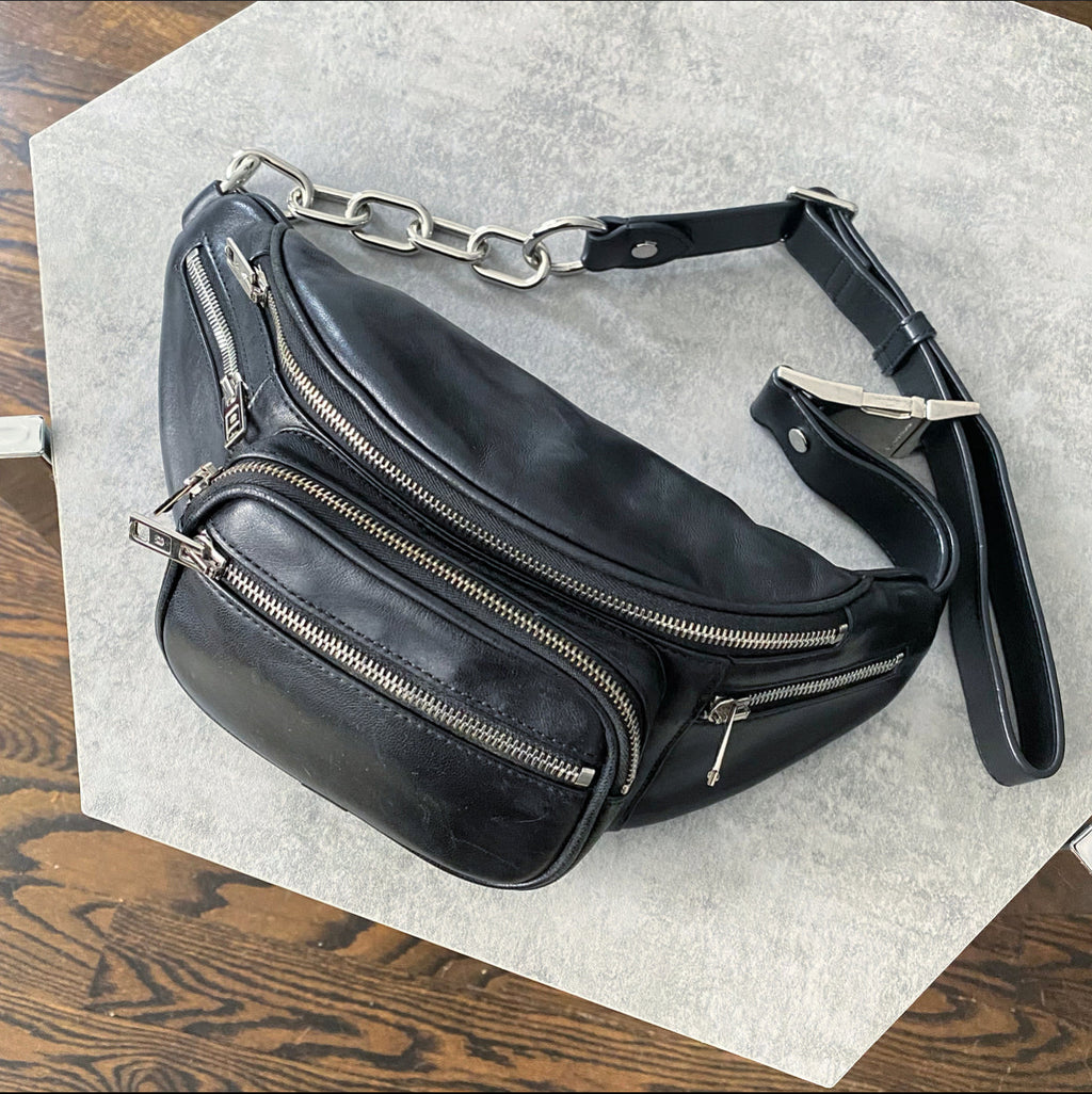 Alexander Wang Black Leather Attica Belt Bag