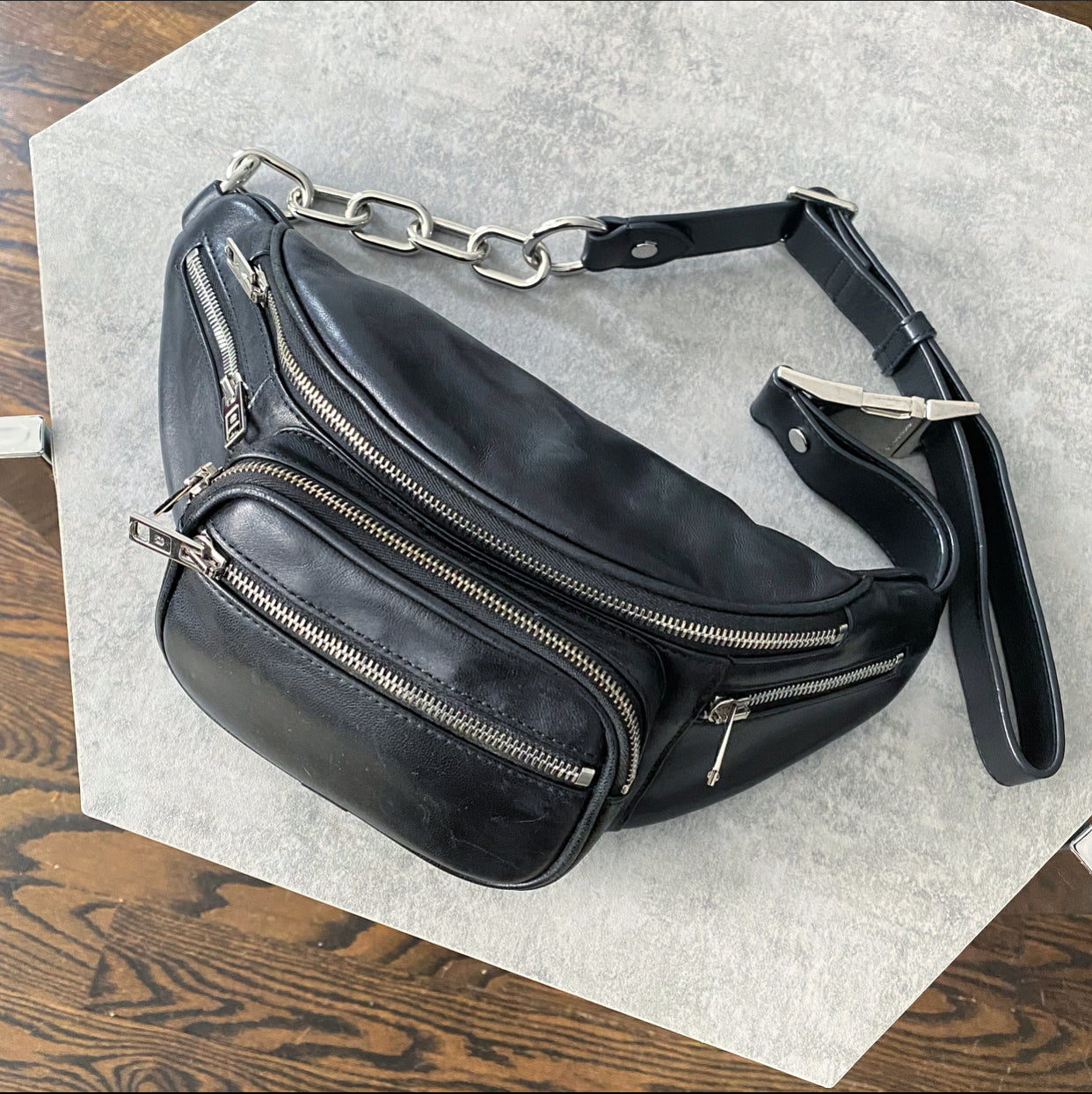 Alexander Wang Black Leather Attica Belt Bag