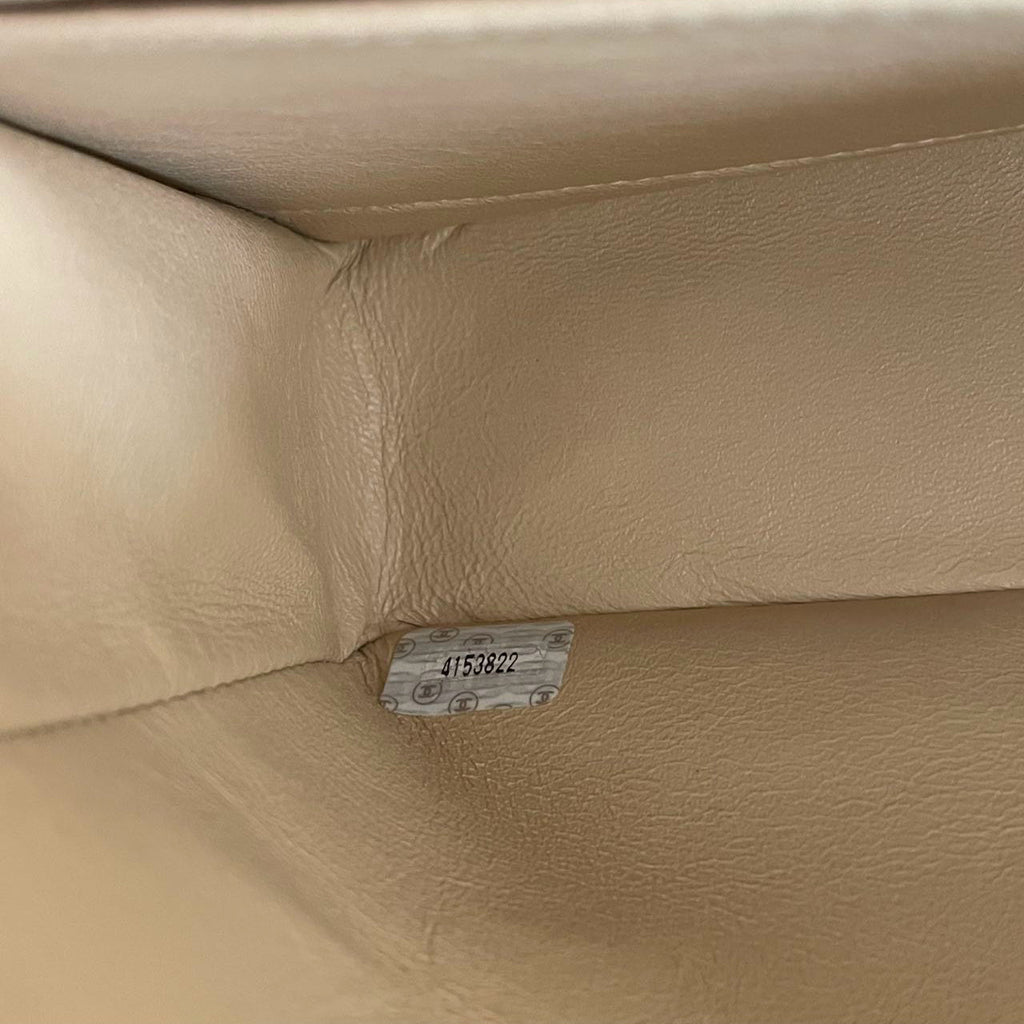 Chanel Vintage Beige Lambskin Medium Double Flap 1997