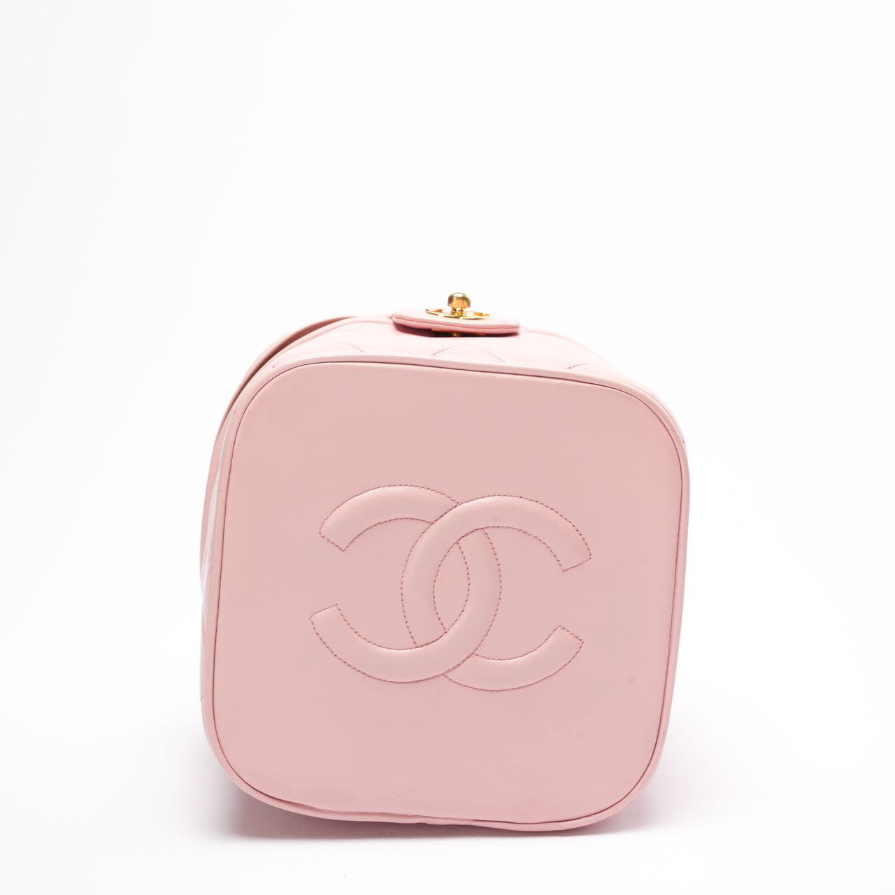Chanel Vintage Vanity Case Barbie Pink Big Cc Logo
