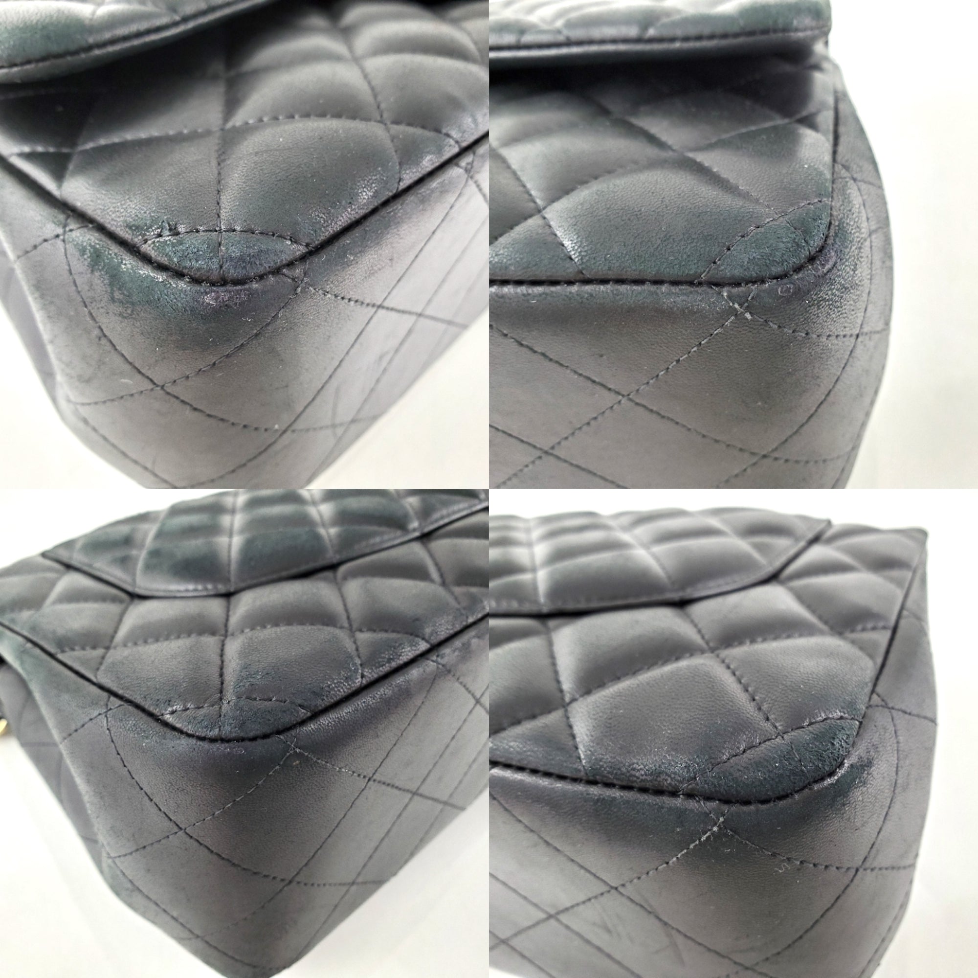 CHANEL Lambskin Quilted Gold Hardware Jumbo Classic Double Flap Bag