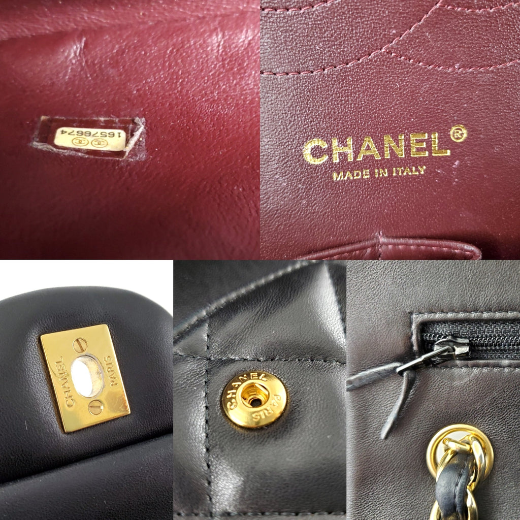 CHANEL Lambskin Quilted Gold Hardware Jumbo Classic Double Flap Bag