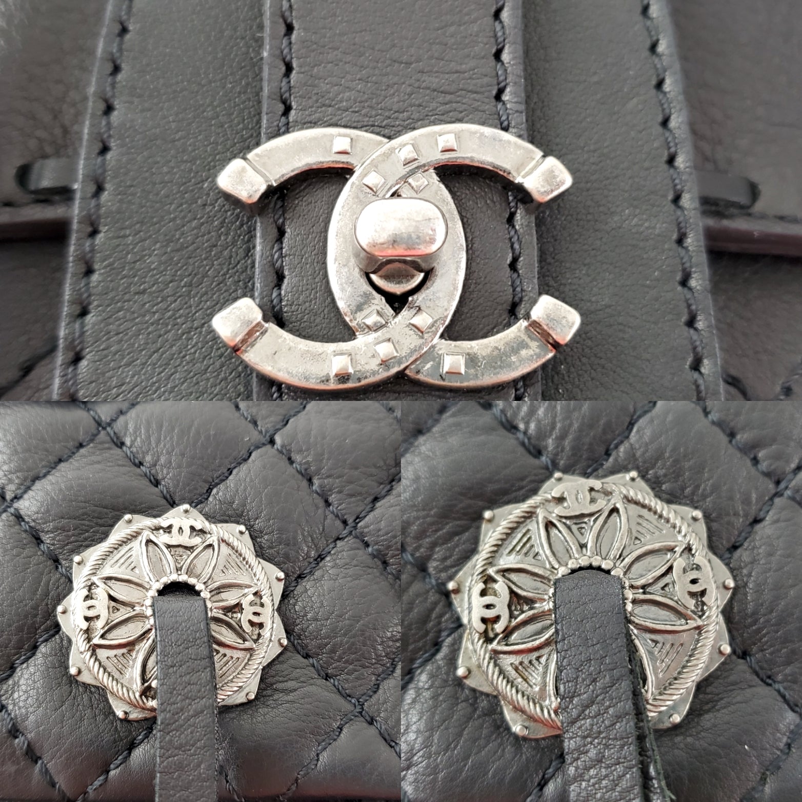 CHANEL Black Paris-Dallas Fringe Saddle Messenger Bag