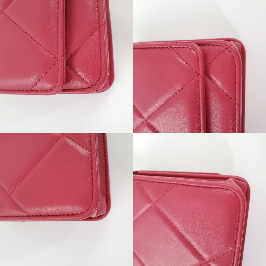 CHANEL 19 21A Pink Wallet on the Chain Crossbody Bag