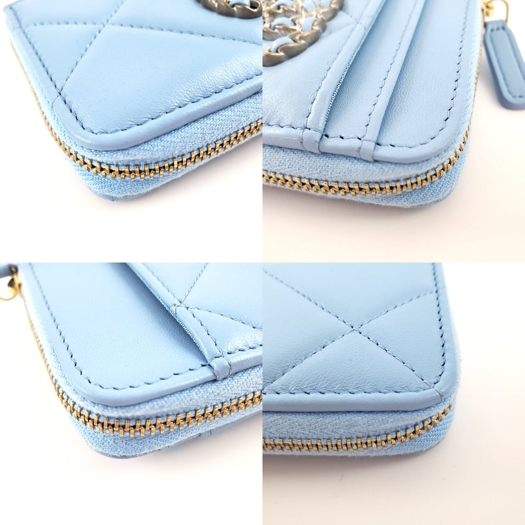 CHANEL Quilted 22S CC Blue Zip  Case