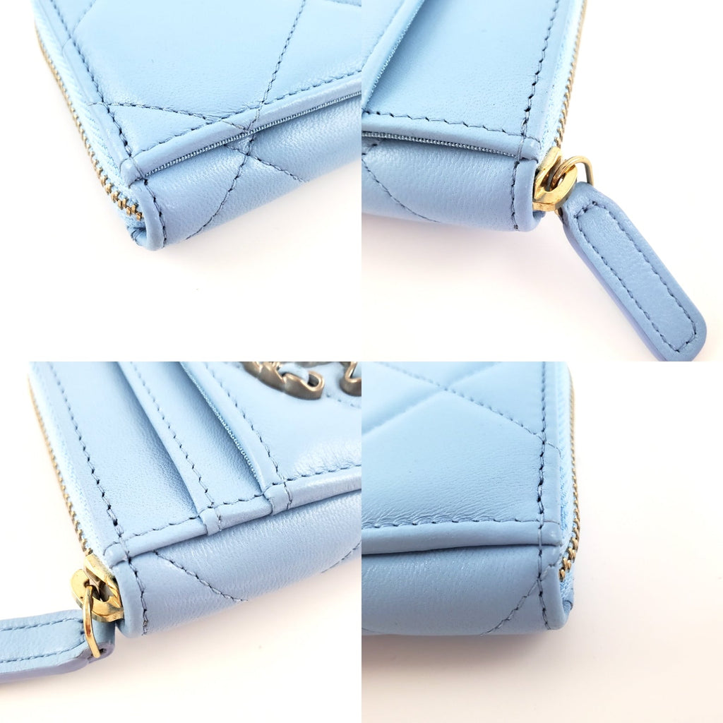 CHANEL Quilted 22S CC Blue Zip  Case