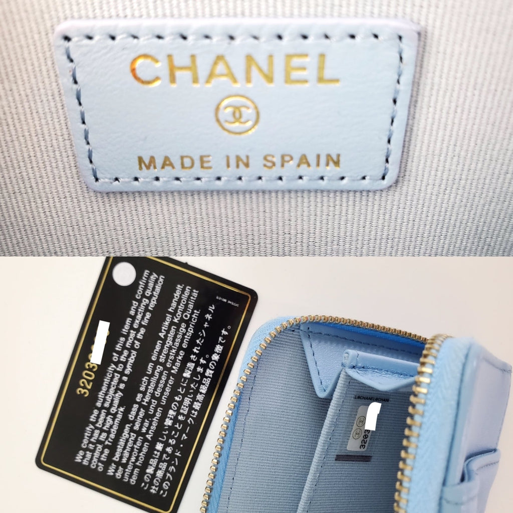 CHANEL Quilted 22S CC Blue Zip  Case