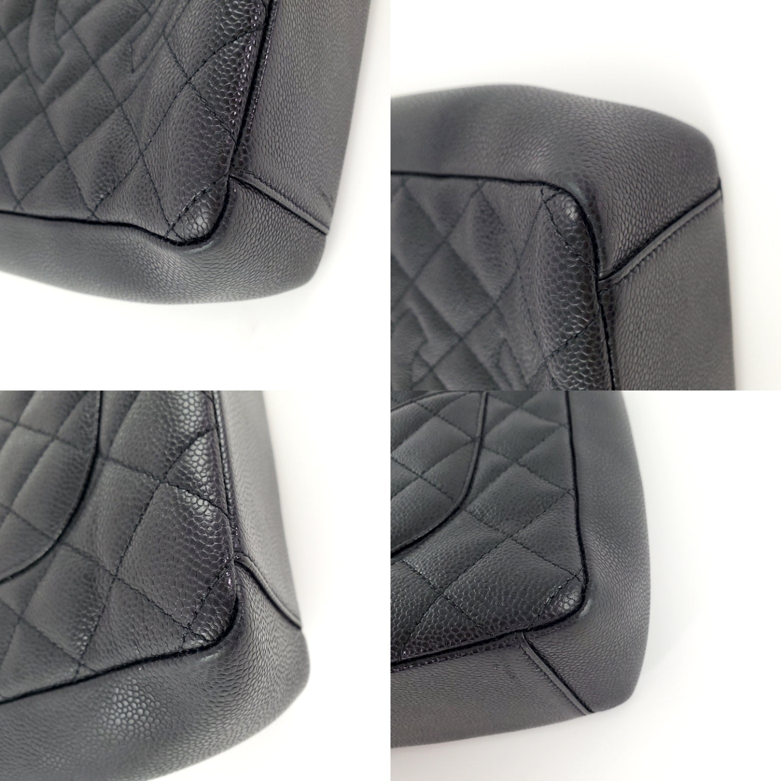 CHANEL Black Caviar Petit 2011 Quilted Shopping PST Tote