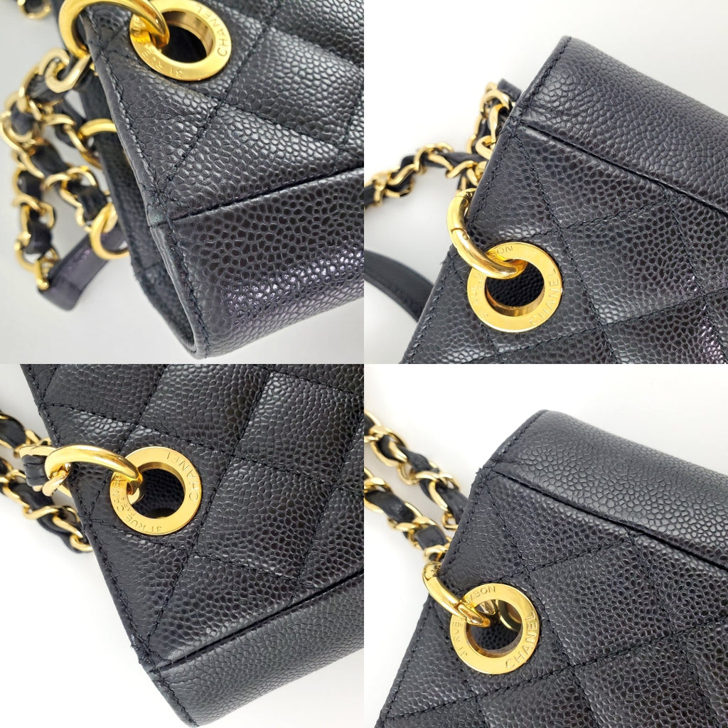 CHANEL Black Caviar Petit 2011 Quilted Shopping PST Tote
