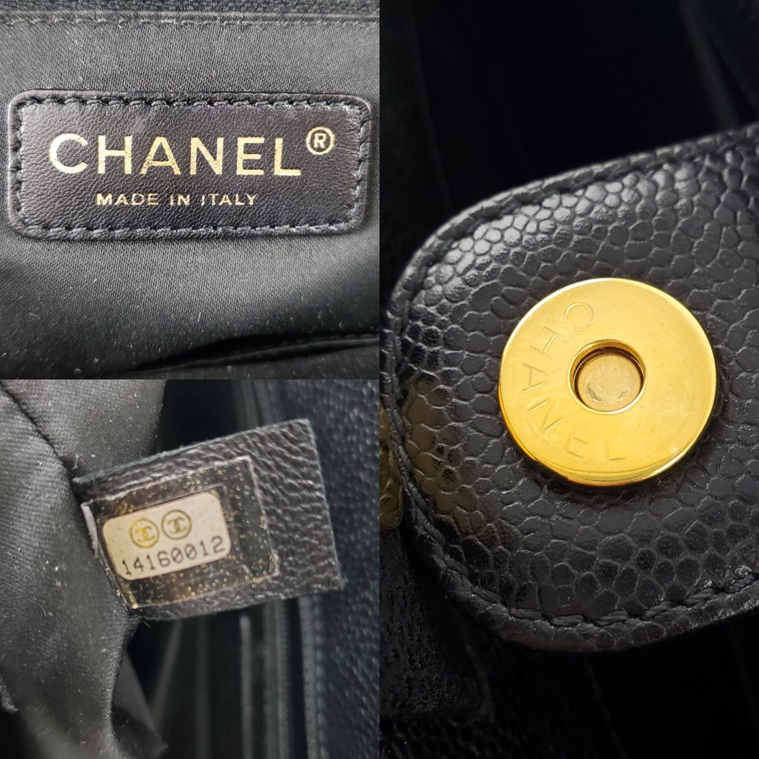 CHANEL Black Caviar Petit 2011 Quilted Shopping PST Tote