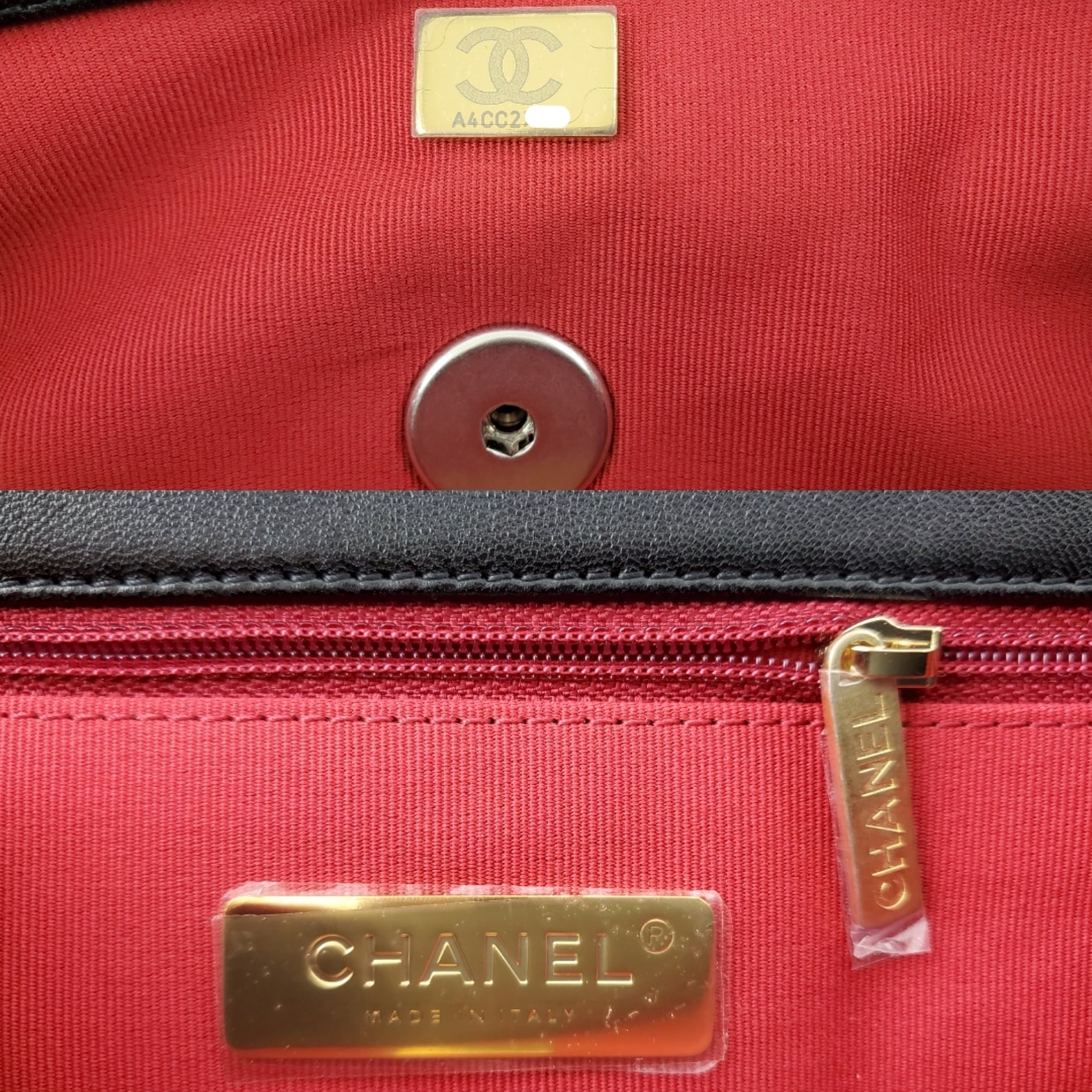 CHANEL 19 22C Black Lambskin Quilted Large Flap Bag