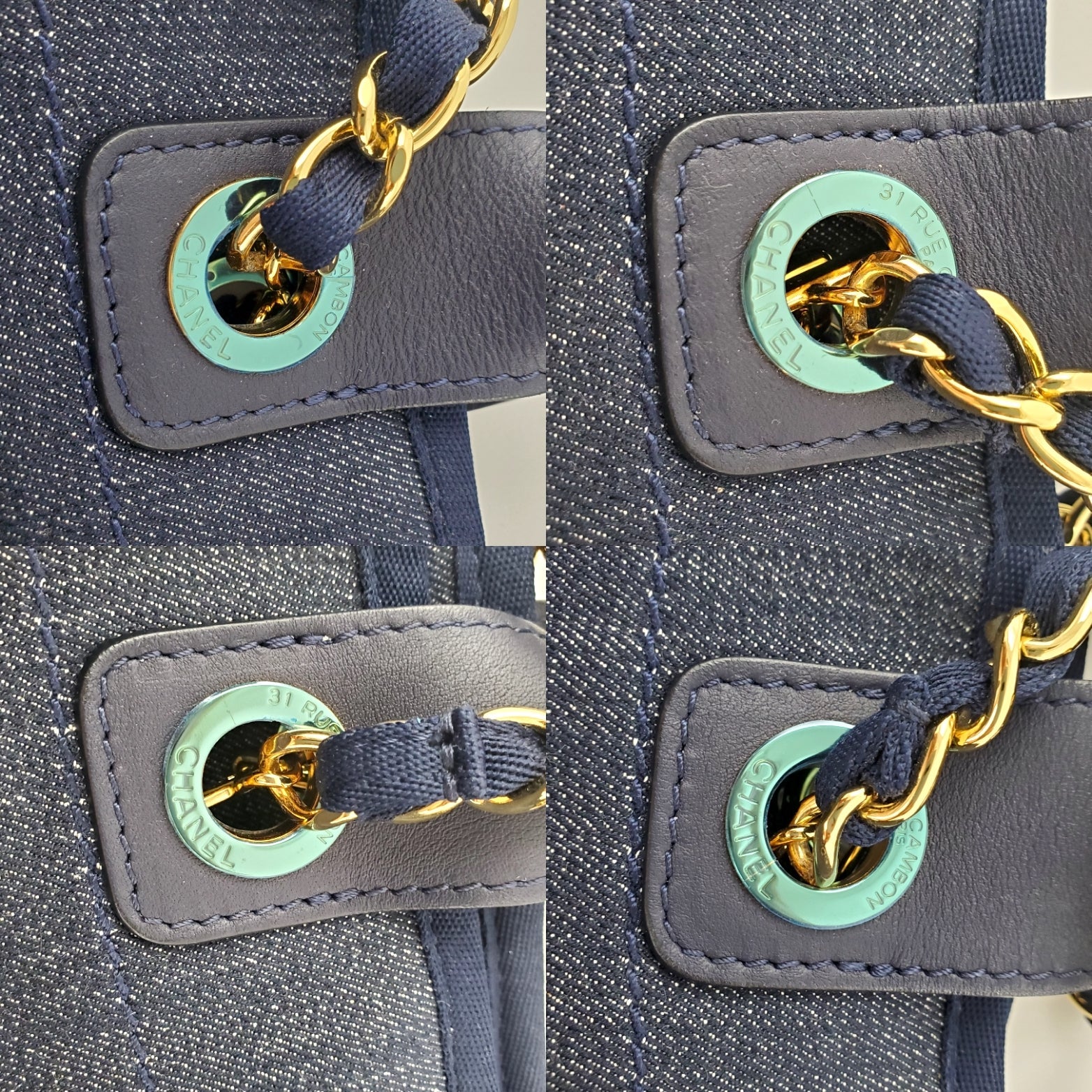 CHANEL DEAUVILLE Denim Blue Marine Tote