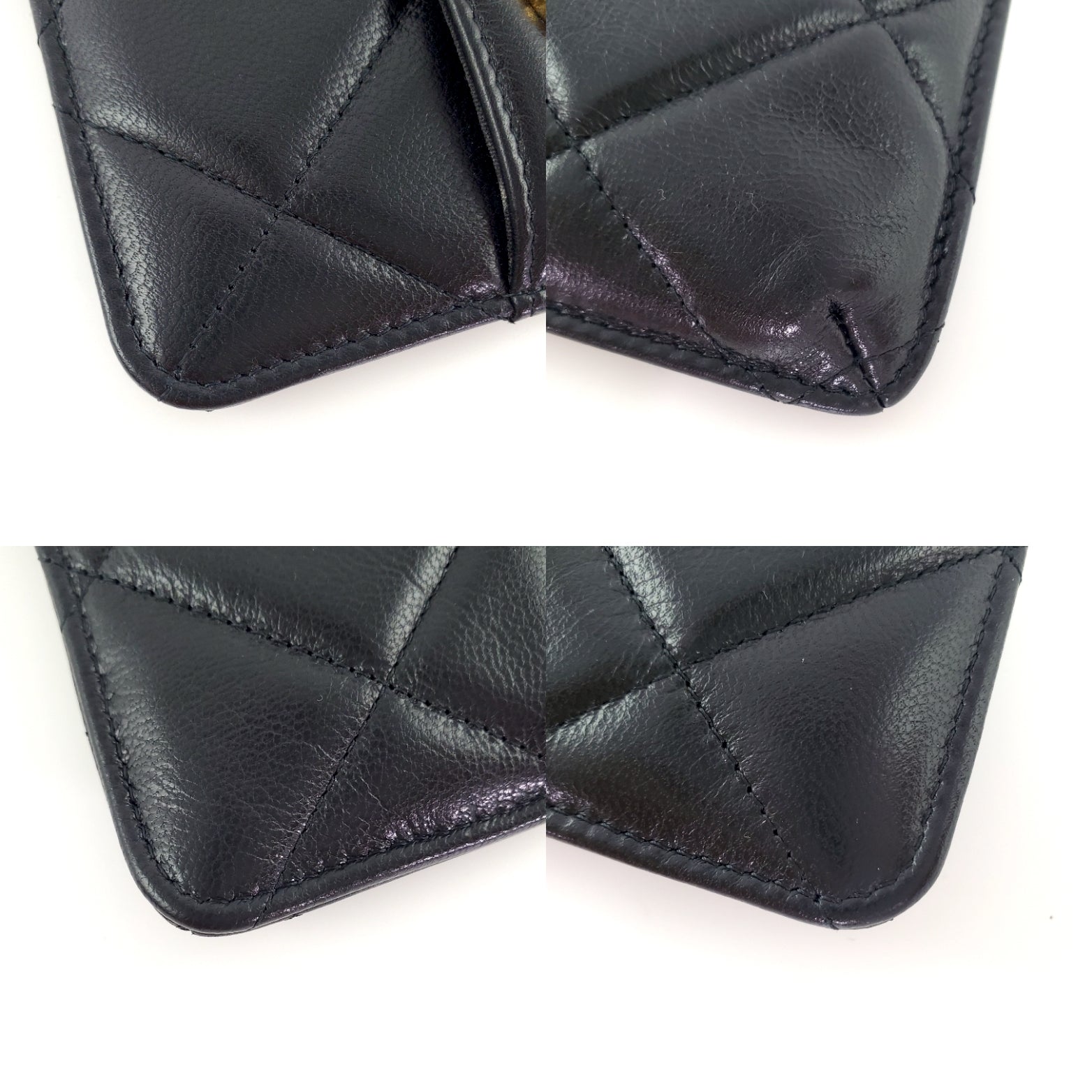 CHANEL 19 2020 Black Goatskin Quilted Phone  Holder
