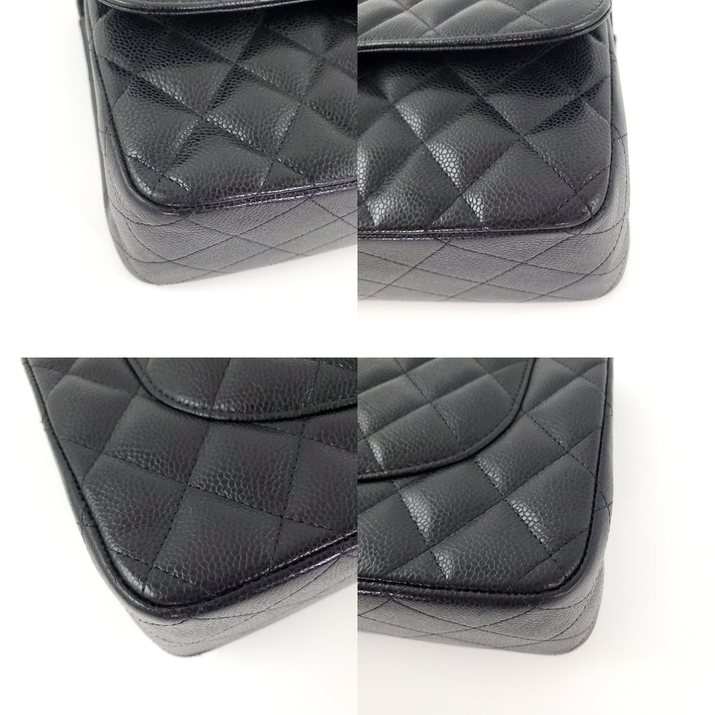 CHANEL Black Caviar Jumbo Classic Double Flap Bag