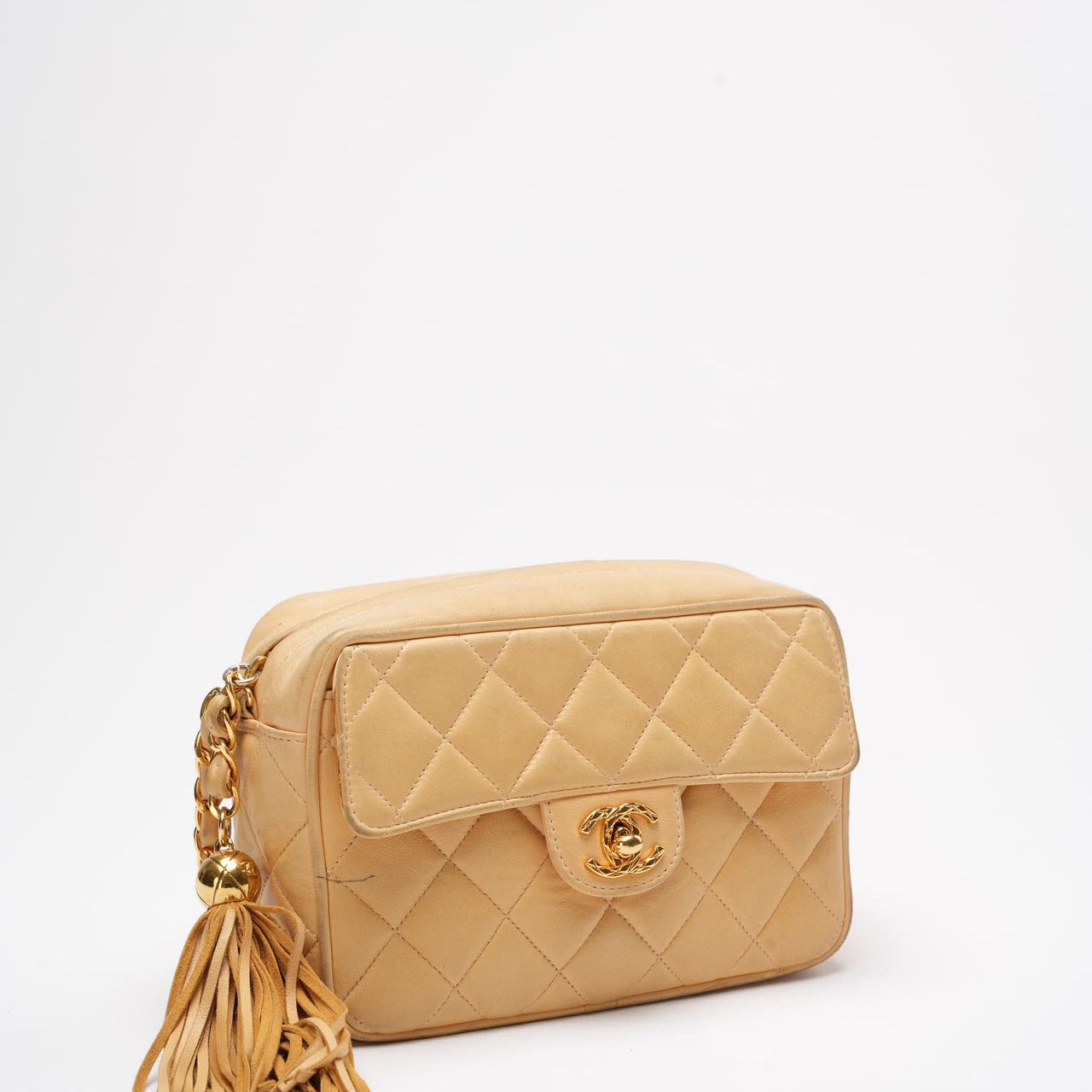 Chanel Vintage Camera Bag Beige 1990s