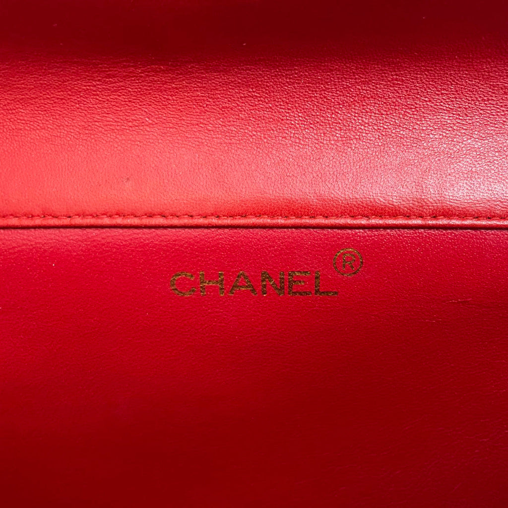 Chanel Vintage Red Classic Timeless Double Flap Bag with 24K Gold Hardware Double Side