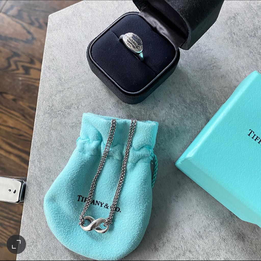 Tiffany & Co.  Sterling Silver Oval Tag Ring - 8