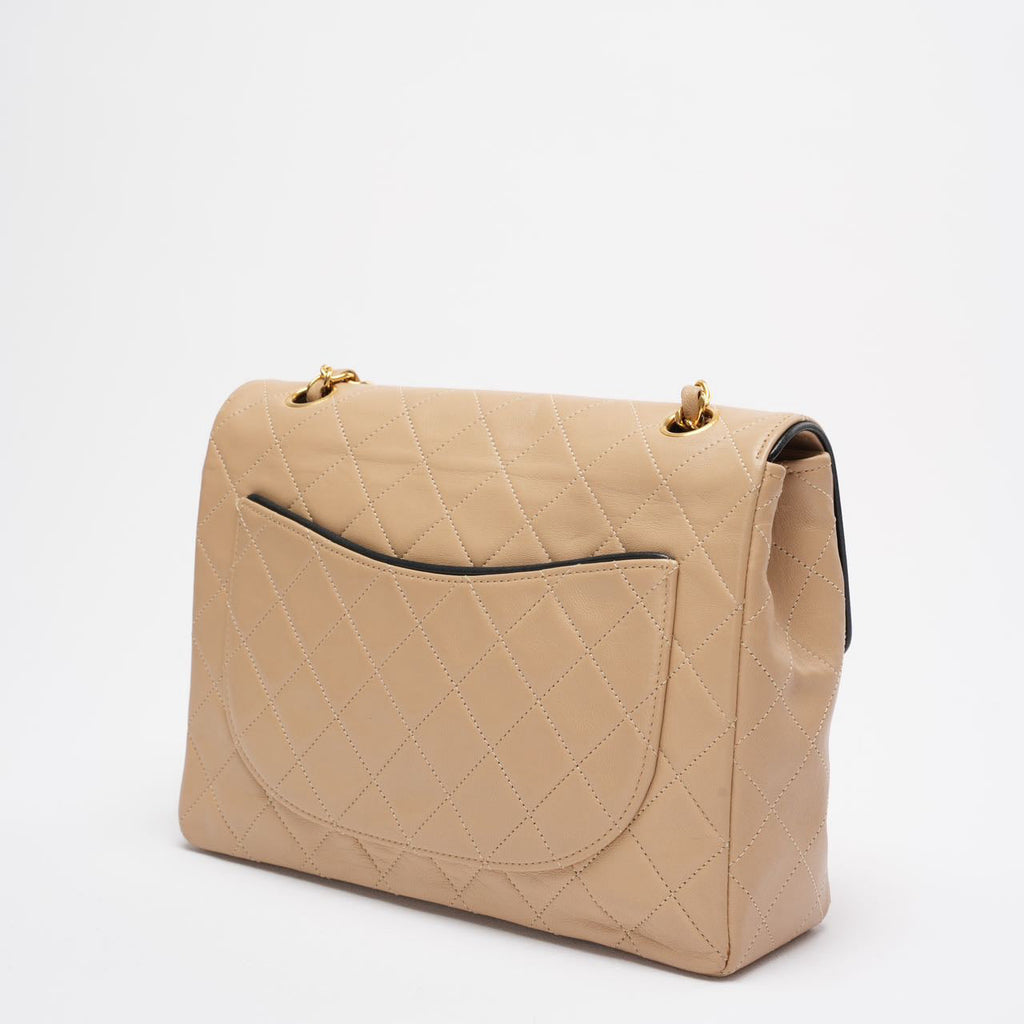 Chanel Vintage Two-Tone Timeless Flap Bag Black Beige