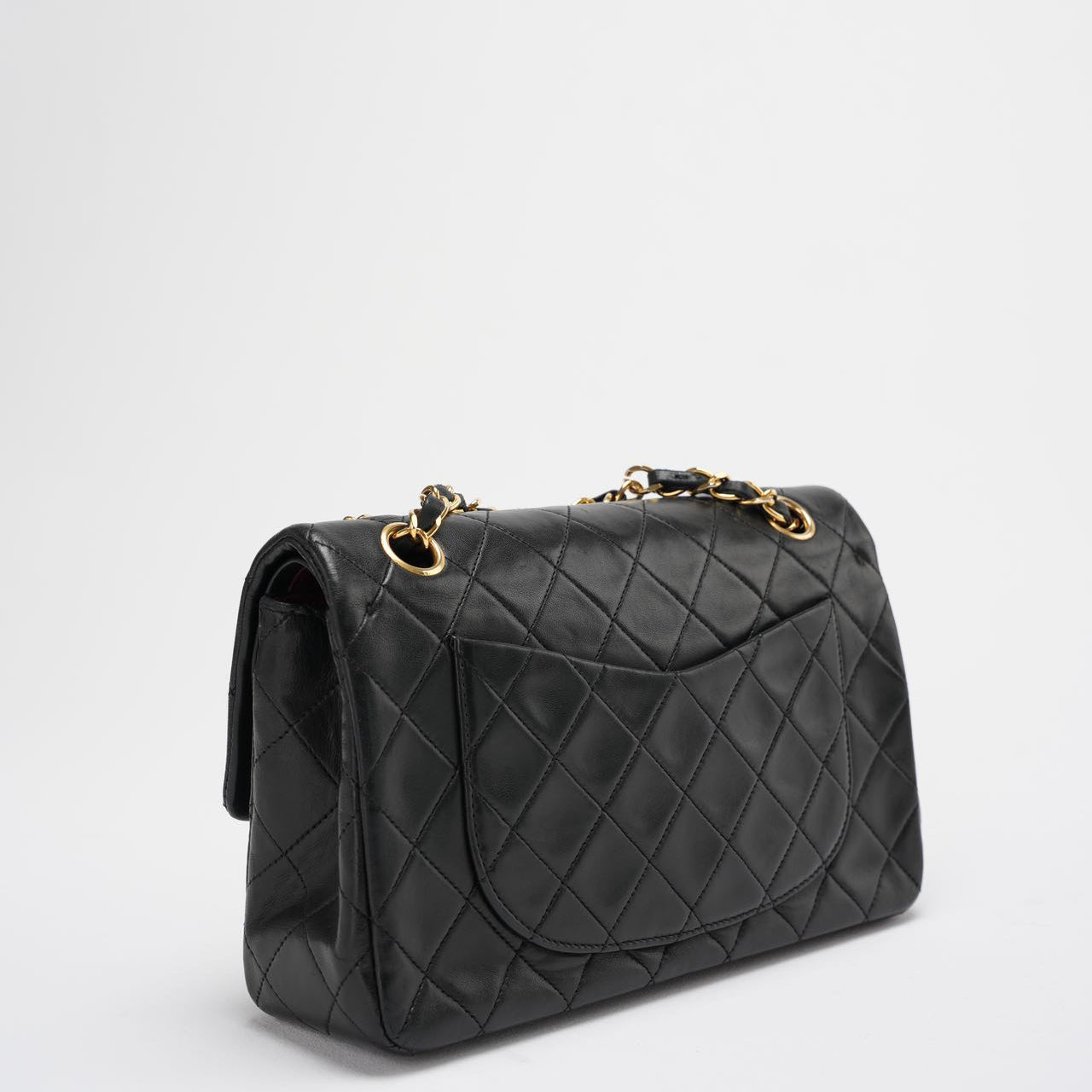 Chanel Vintage Classic Timeless Flap Bag Black Lambskin with 24K Gold Hardware (Rare)