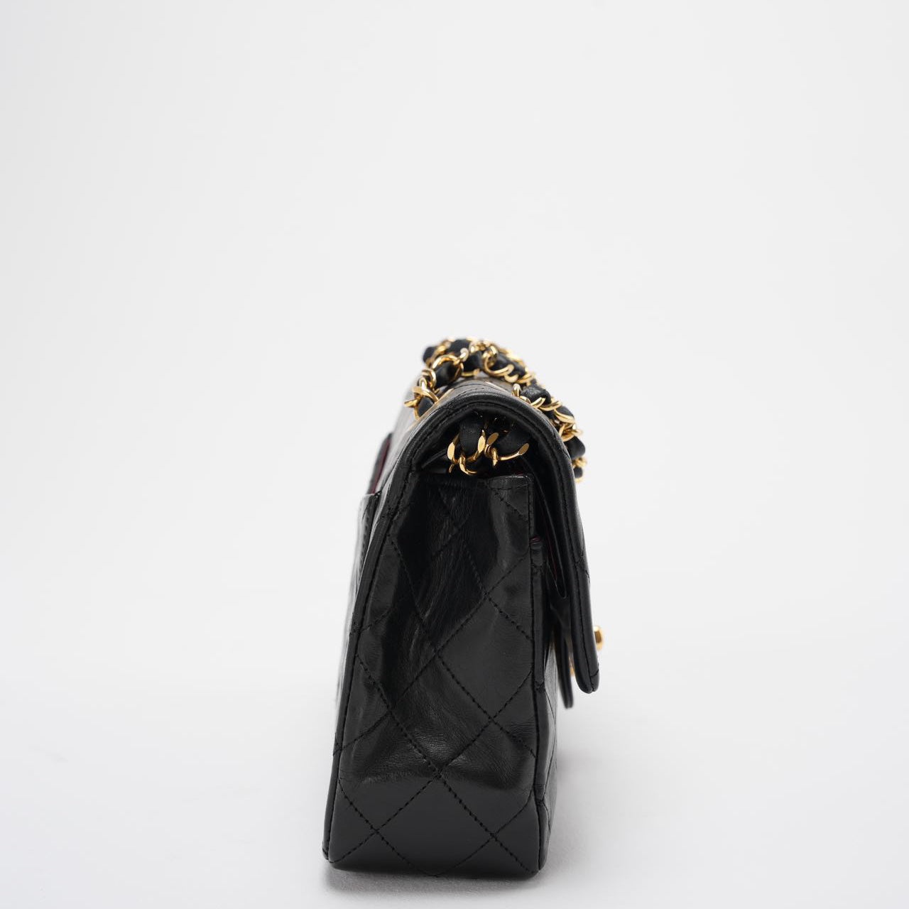 Chanel Vintage Classic Timeless Flap Bag Black Lambskin with 24K Gold Hardware (Rare)
