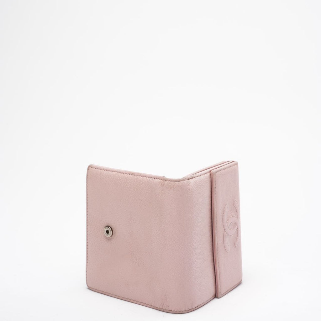 Chanel Pink Timeless CC Compact Wallet Caviar